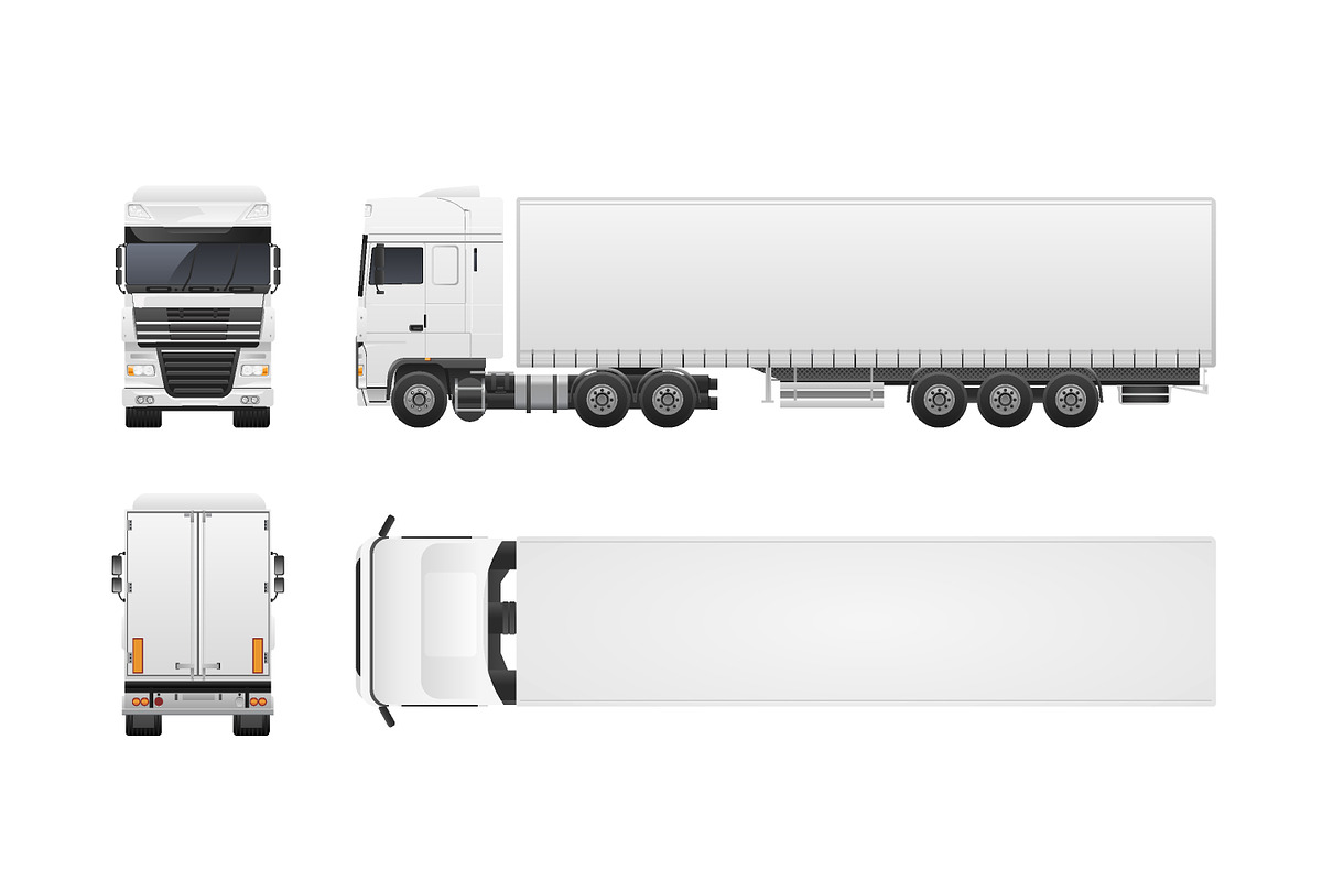 Truck, lorry vector illustration in Objects - product preview 8