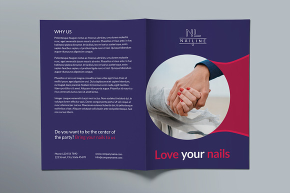 Nail Studio Brochure Bifold in Brochure Templates - product preview 1