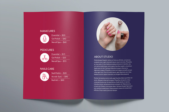 Nail Studio Brochure Bifold in Brochure Templates - product preview 2