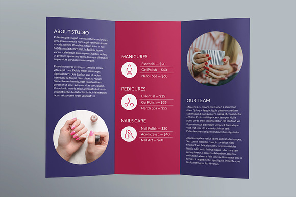 Nail Studio Brochure Trifold in Brochure Templates - product preview 2