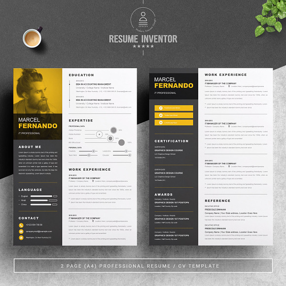Infographic Word Resume Template in Letter Templates - product preview 1