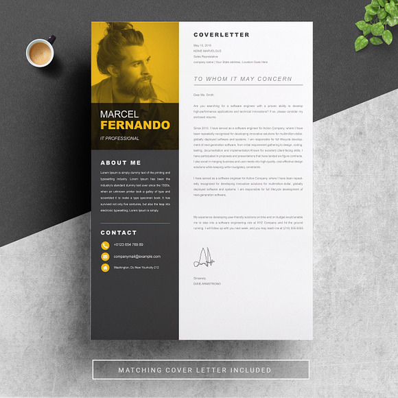 Infographic Word Resume Template in Letter Templates - product preview 2
