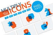 Colorful multiply icons collection