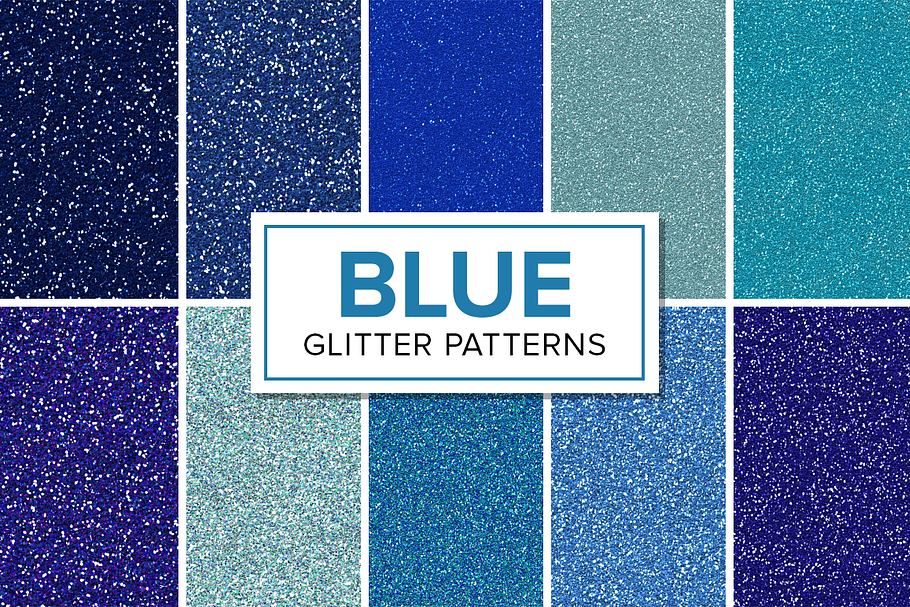 Blue Glitter Patterns - Seamless in Patterns - product preview 8