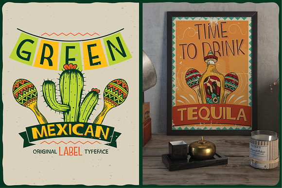 Green Mexican Typeface in Display Fonts - product preview 4