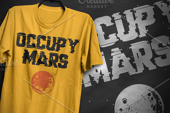 Occupy Mars - T-Shirt Design in Illustrations - product preview 3