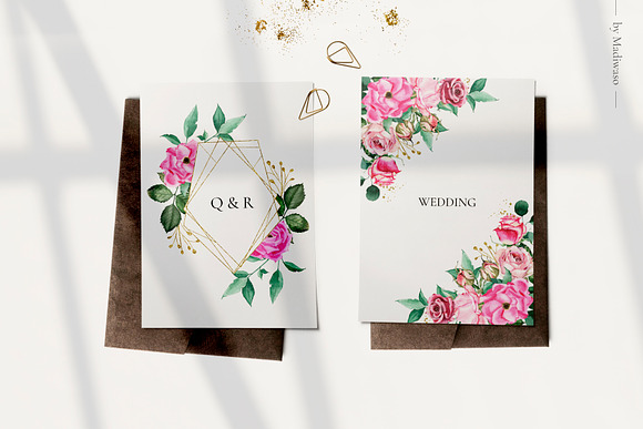 ROSETTE - watercolor roses leaf set in Illustrations - product preview 4