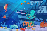 Underwater World Scene Background