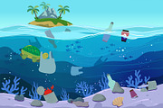 Water pollution in the ocean