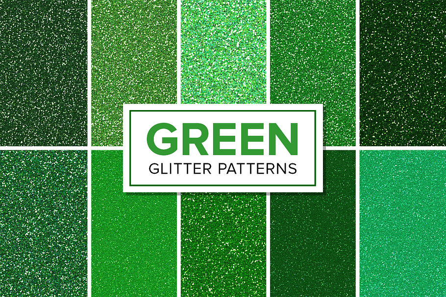 Green Glitter Patterns - Seamless