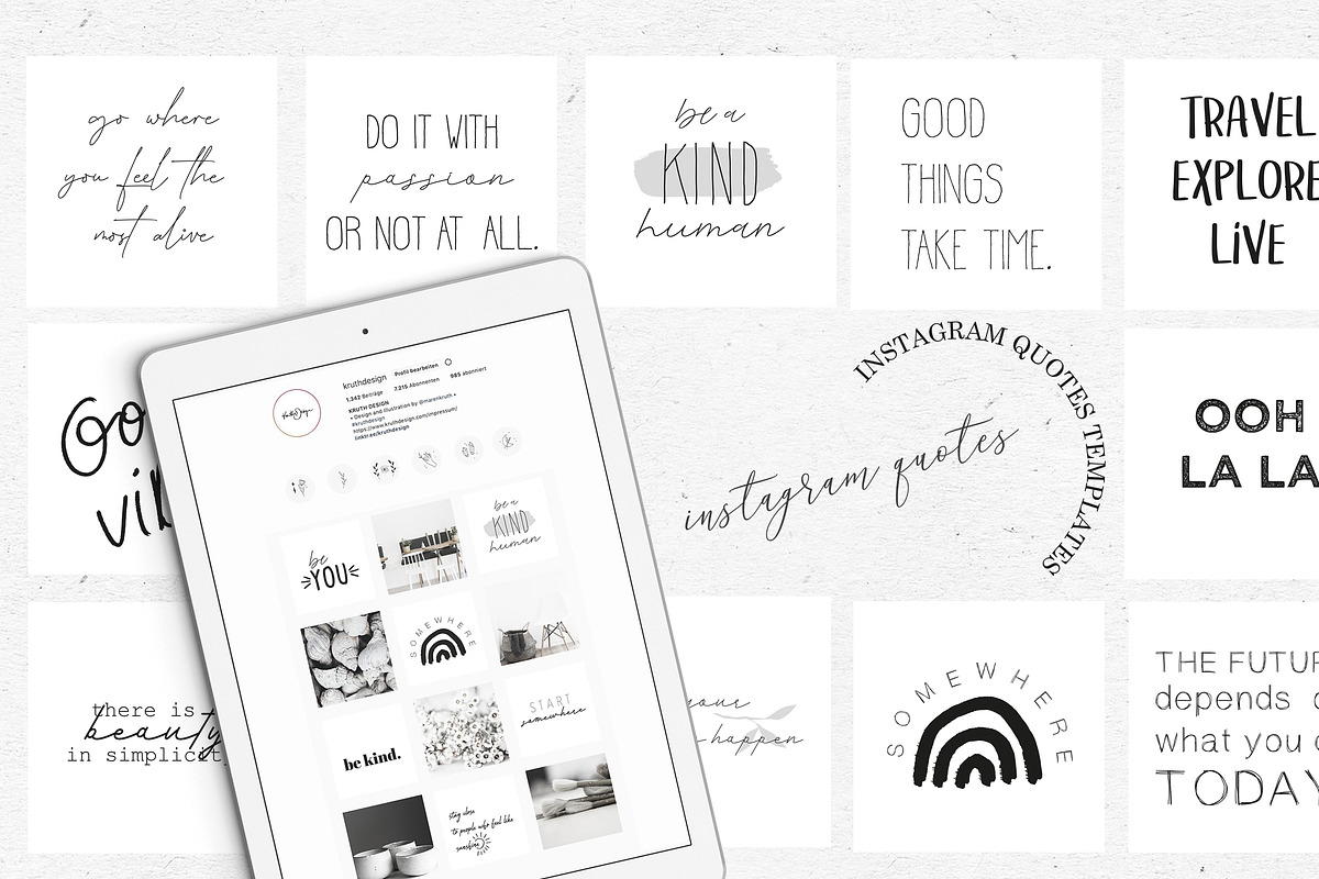 INSTAGRAM FEED QUOTES / BLACK WHITE in Instagram Templates - product preview 8