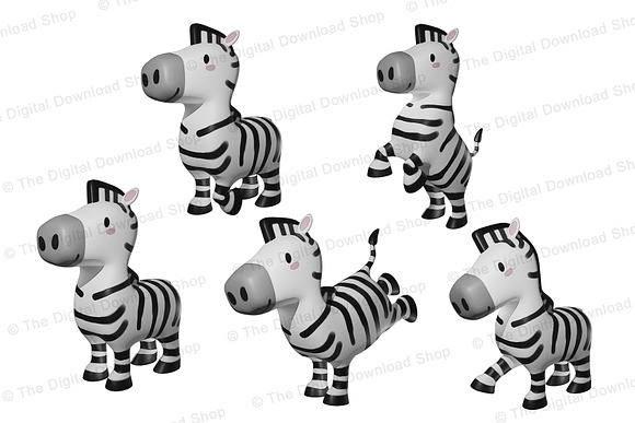 Zebra Clipart, African Animal Safari in Illustrations - product preview 1