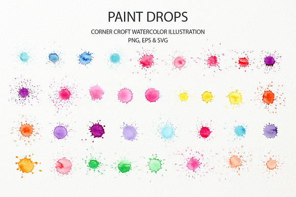 Watercolor Paint Drop Effect in Textures - product preview 1