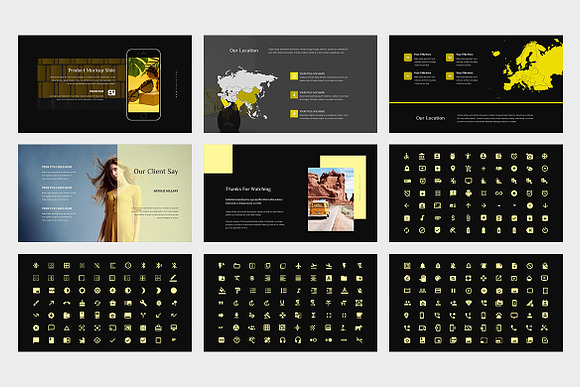 Domia : Yellow Pitch Deck Powerpoint in PowerPoint Templates - product preview 12