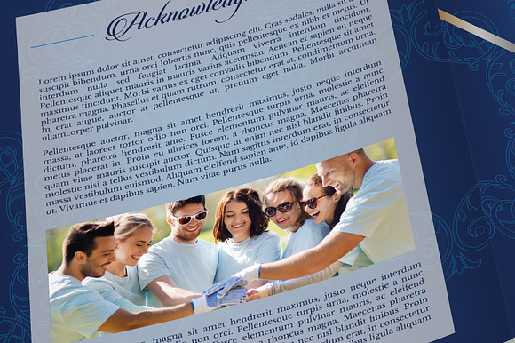 Blue Silver Anniversary Program Word in Brochure Templates - product preview 5