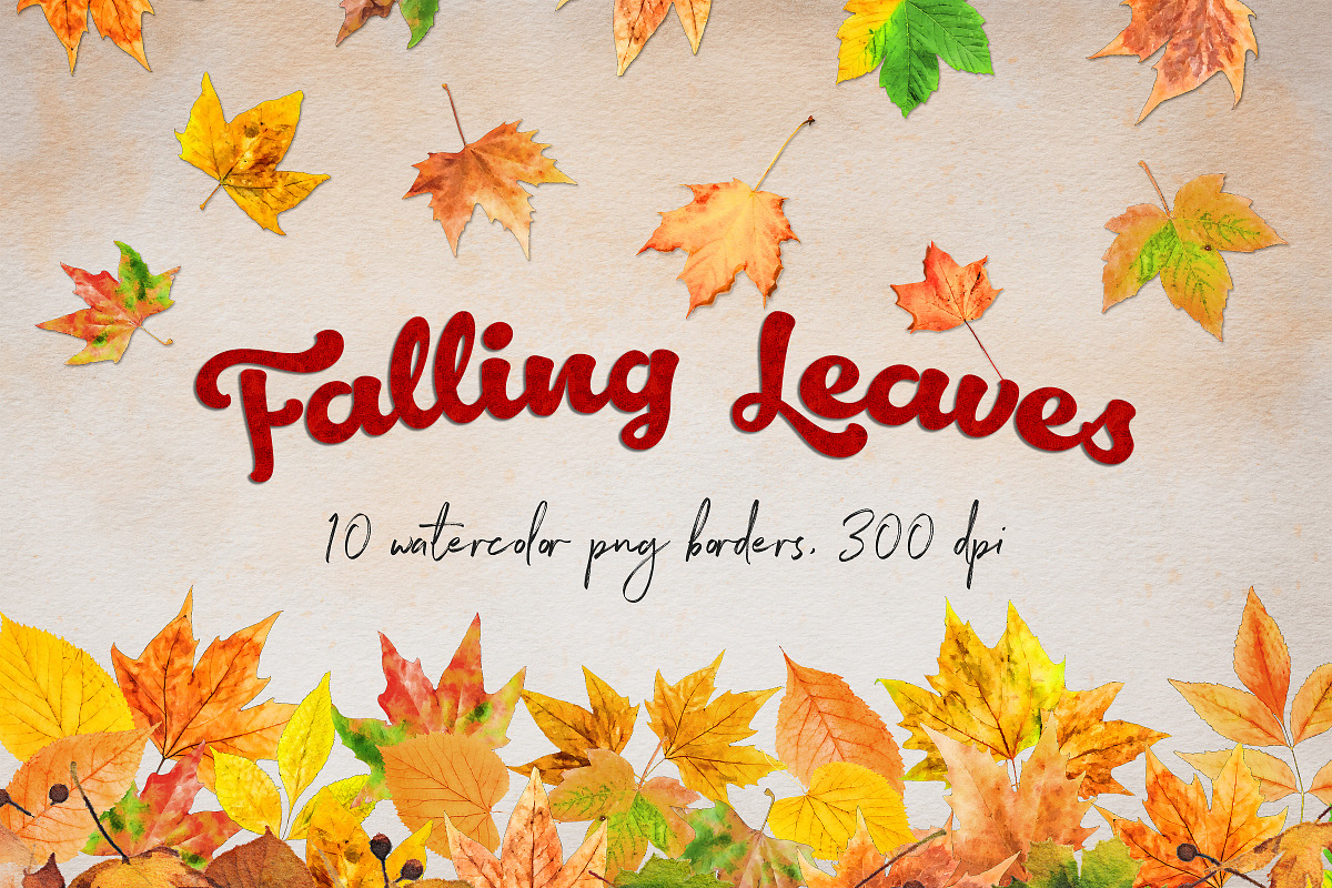 Watercolor Leaves Clipart in Graphics - product preview 8