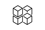 Cube graphic of squares icon