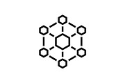 Hexagonal interconnections icon