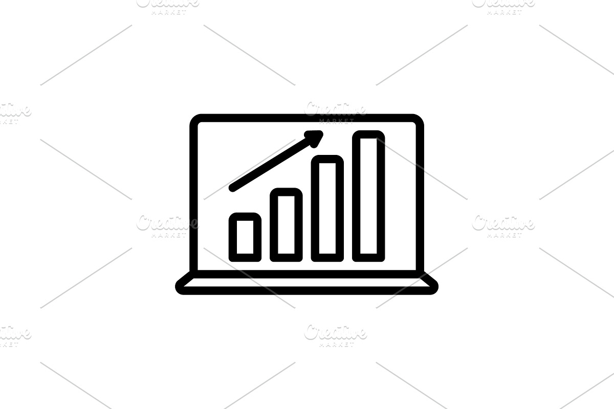 Laptop profits graphics icon in Icons - product preview 8