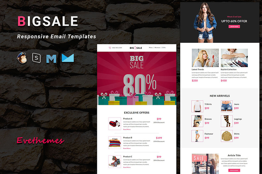 BIGSALE - Responsive Email Template in Mailchimp Templates - product preview 8