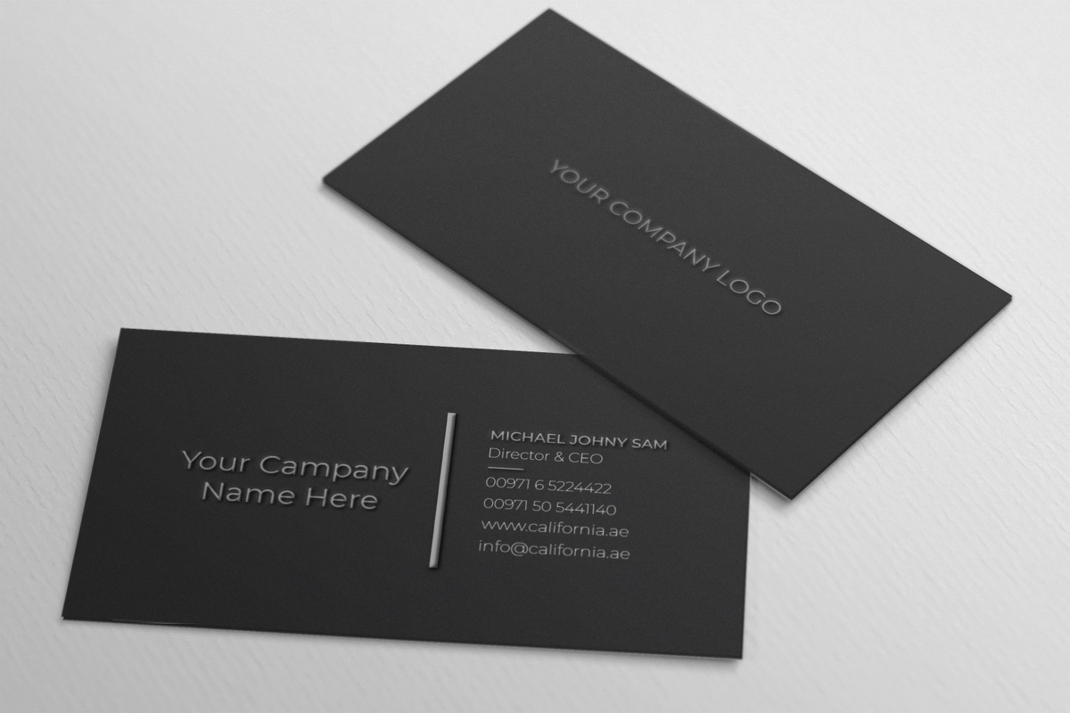 Black Minimalist Business Card in Business Card Templates - product preview 8