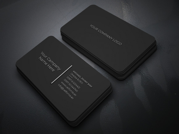 Black Minimalist Business Card in Business Card Templates - product preview 1
