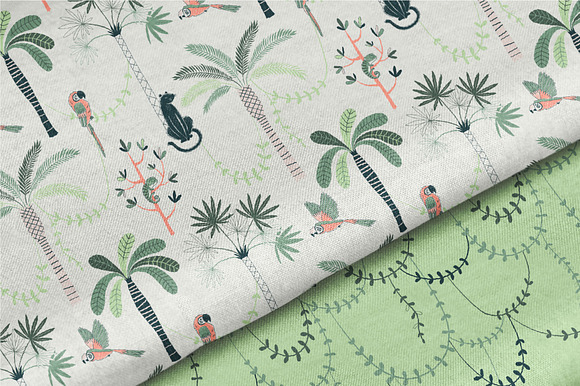 Rain forest clipart  & pattern set in Patterns - product preview 9