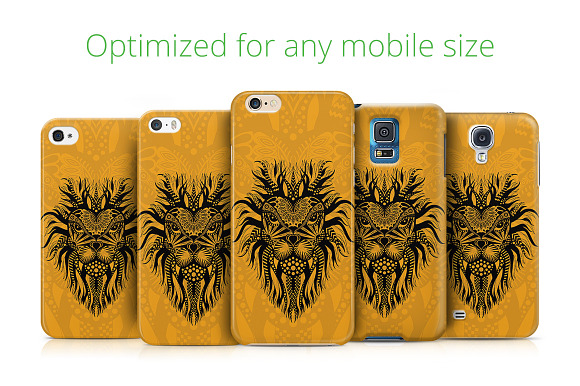 Tribal Style Illustrative Lion Head in Illustrations - product preview 1