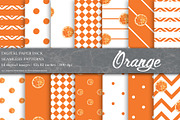 Summer Digital Paper, Orange Pattern