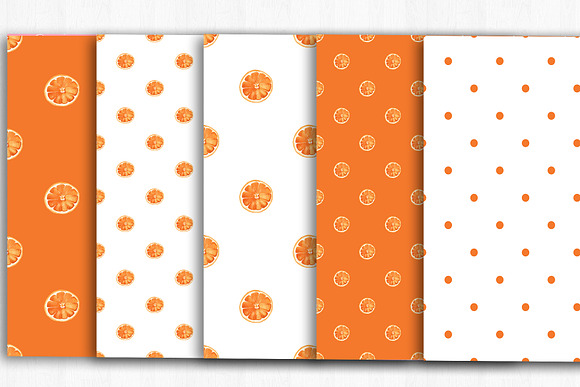 Summer Digital Paper, Orange Pattern in Patterns - product preview 1