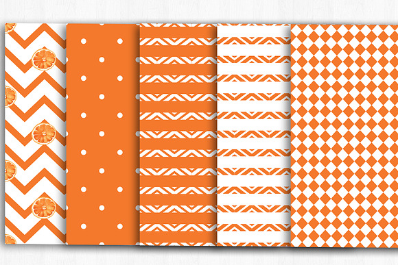 Summer Digital Paper, Orange Pattern in Patterns - product preview 2