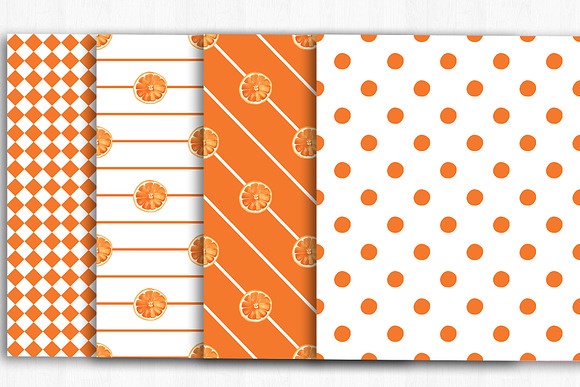 Summer Digital Paper, Orange Pattern in Patterns - product preview 3