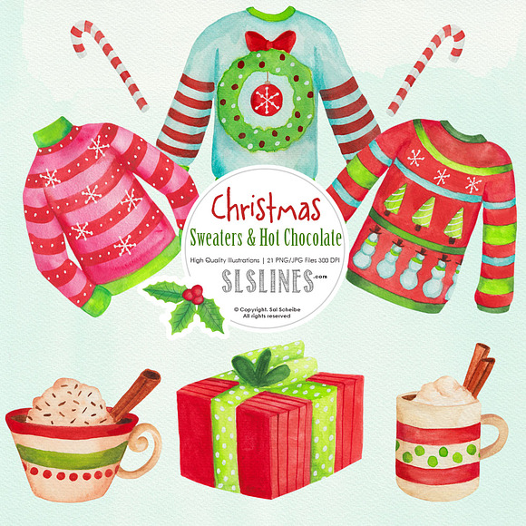Big Christmas Bundle Clipart in Illustrations - product preview 4