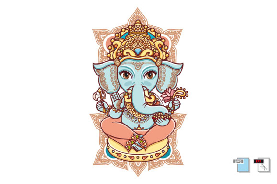 Hindu elephant head God Lord Ganesh. in Illustrations - product preview 8