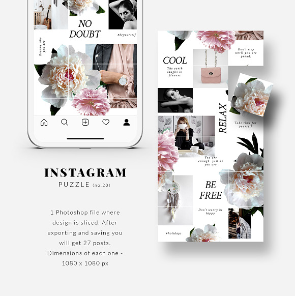 81% OFF| BUNDLE v.3 - Insta Puzzle in Instagram Templates - product preview 6