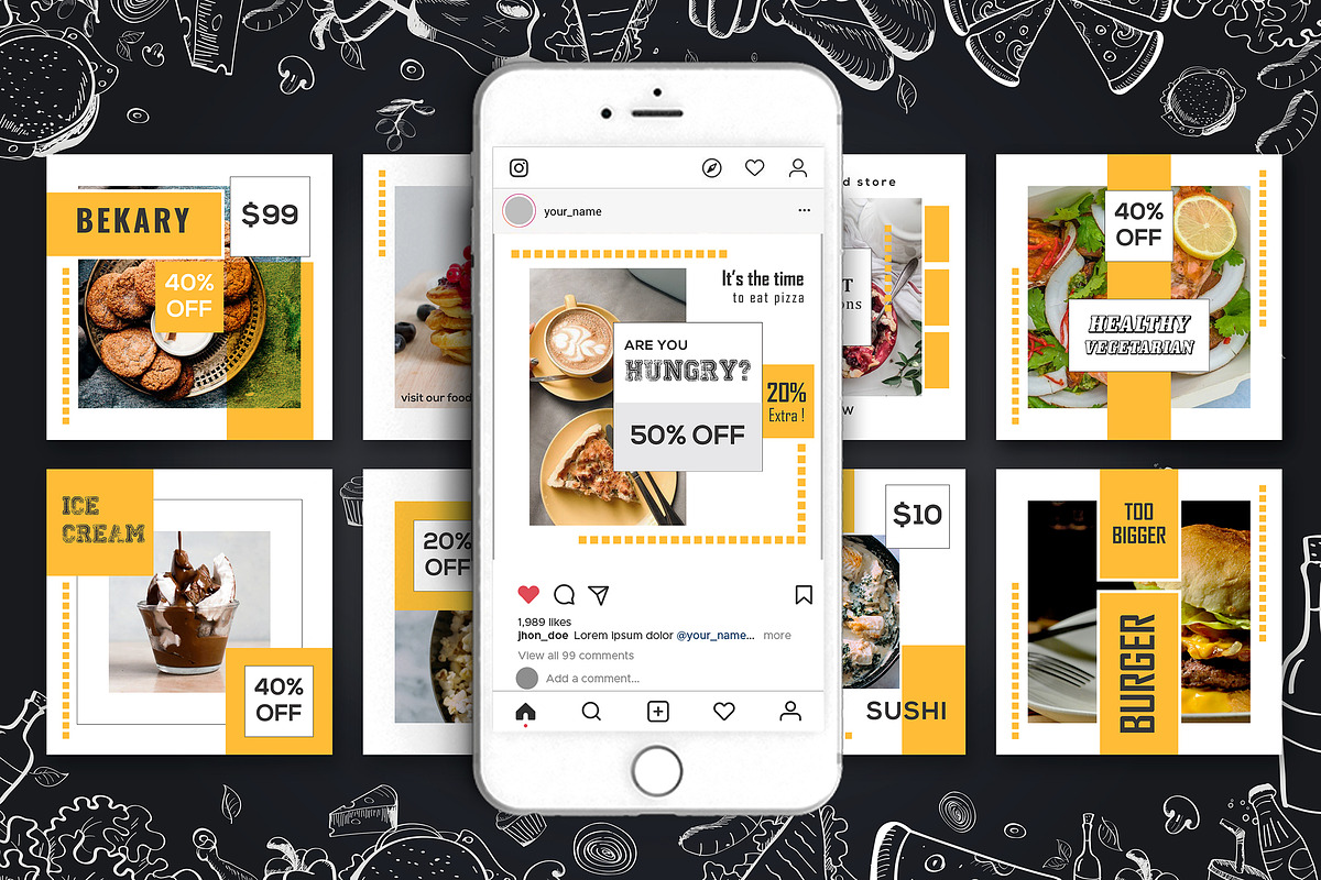 Restaurant Social Media Banner in Instagram Templates - product preview 8