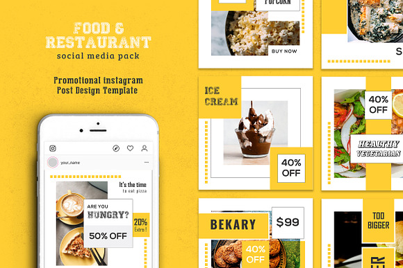 Restaurant Social Media Banner in Instagram Templates - product preview 1