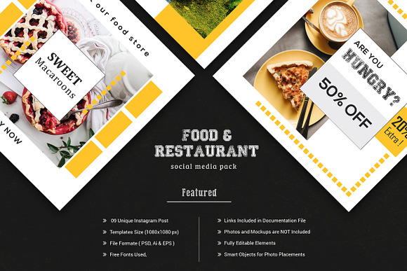 Restaurant Social Media Banner in Instagram Templates - product preview 4