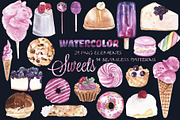 Sweets & desserts clipart & patterns