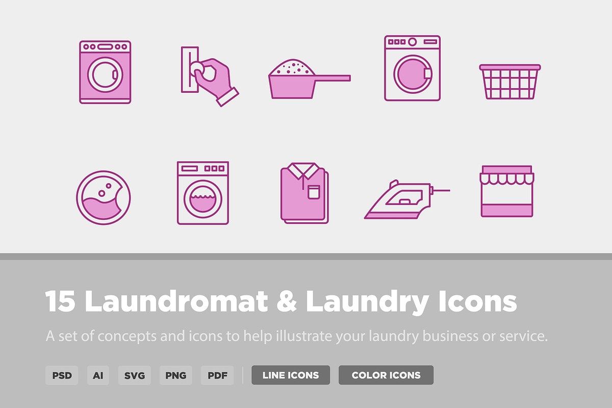 15 Laundry & Laundromat Icons in Icons - product preview 8