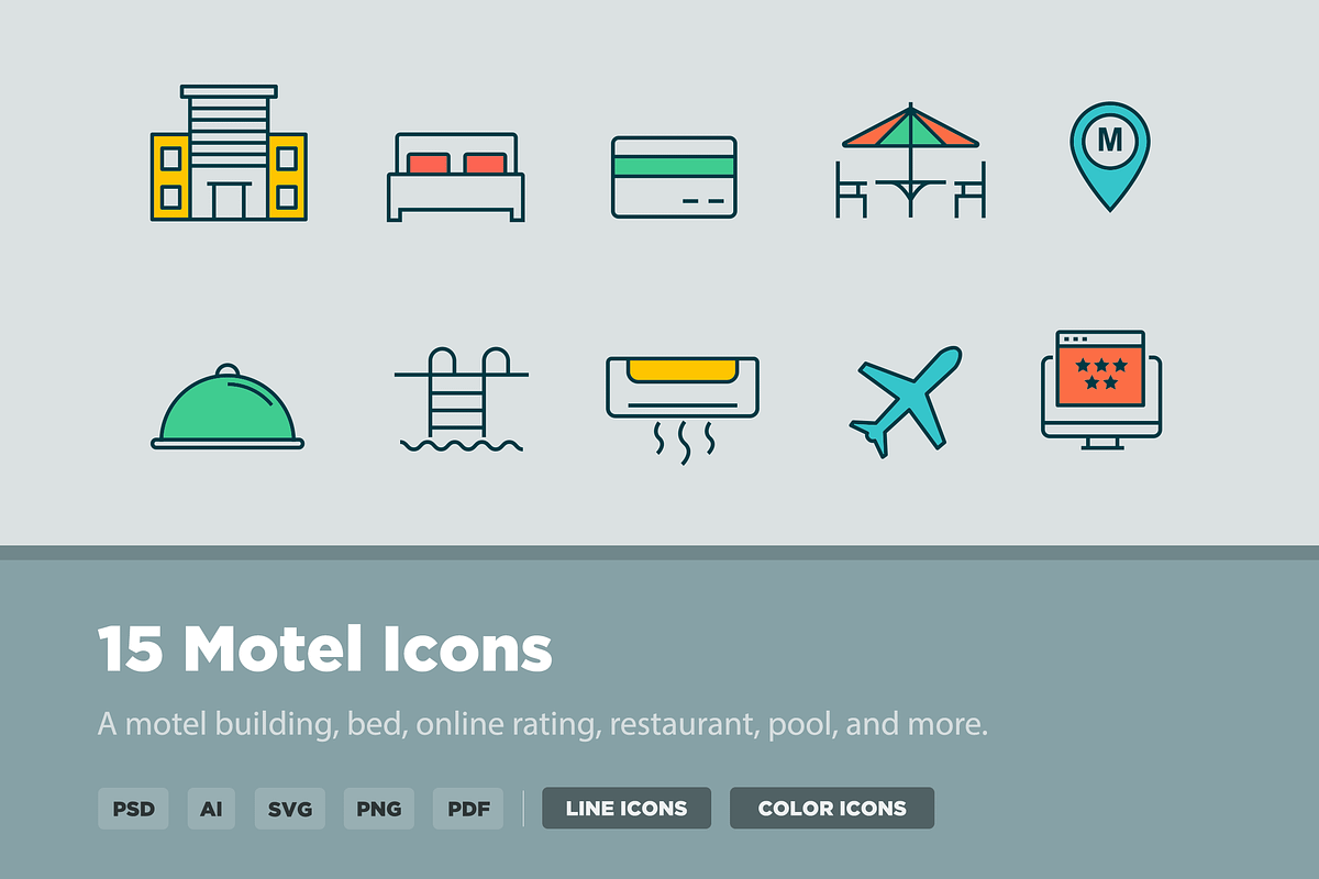 15 Motel Icons in Icons - product preview 8
