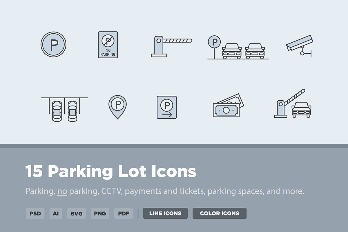 15 Parking Lot Icons in Icons - product preview 8