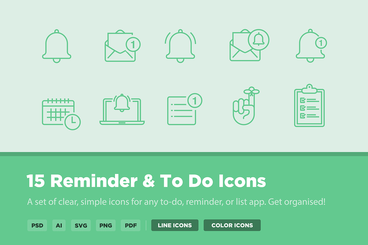 15 Reminder & To Do Icons in Icons - product preview 8