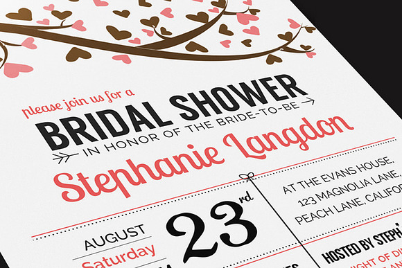 Illustrated Bridal Shower Invite in Card Templates - product preview 5