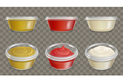 Plastic containers for sauces