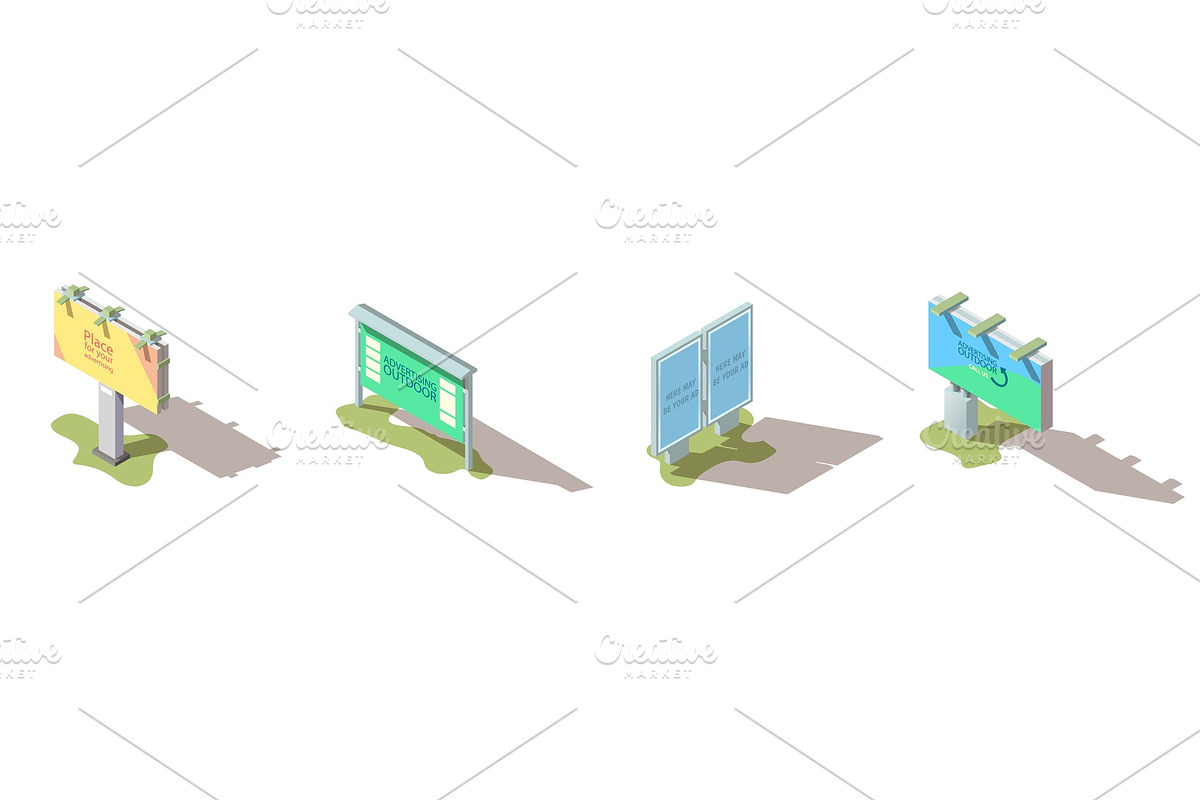 Outdoor advertising billboard in Illustrations - product preview 8