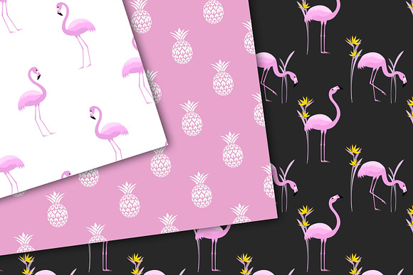 Pink & Black Flamingo Patterns in Patterns - product preview 1