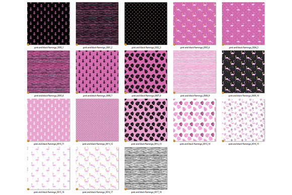 Pink & Black Flamingo Patterns in Patterns - product preview 2