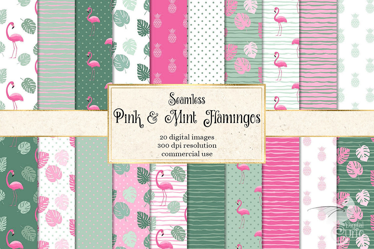 Pink & Mint Flamingo Patterns in Patterns - product preview 8