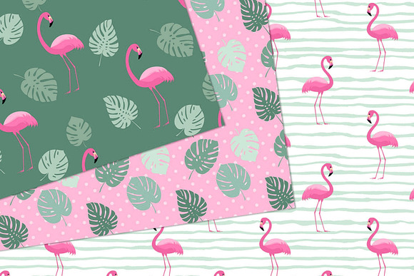 Pink & Mint Flamingo Patterns in Patterns - product preview 1